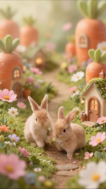 Милота зашкаливает: секретный город крошечных зайчиков 🥕 #фентези #rec