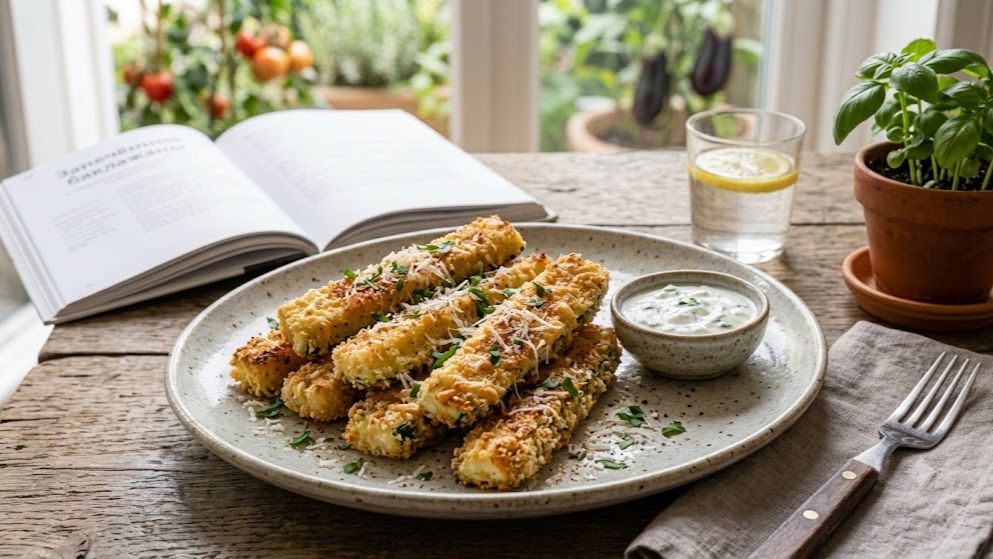 🥒 Хрустящие кабачковые палочки в сырно-сухарной панировке