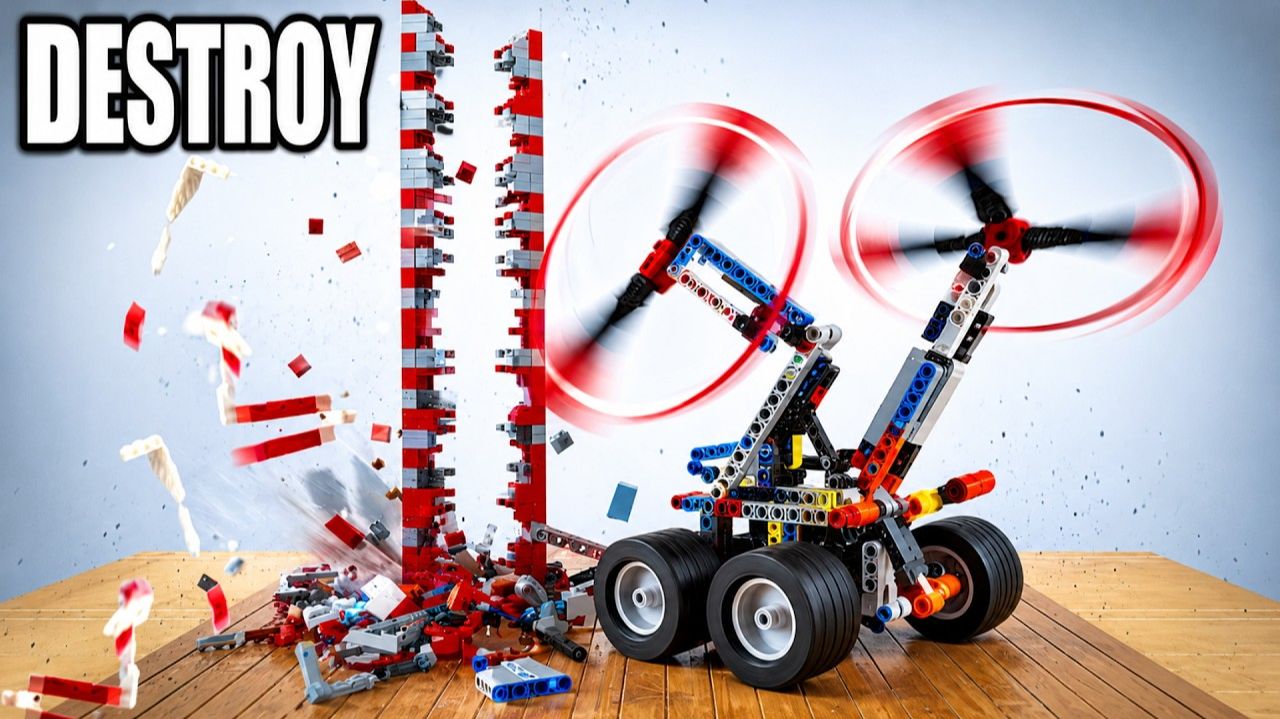 Тестируете 8 машинок LEGO, разрушающих невозможные башни LEGO?