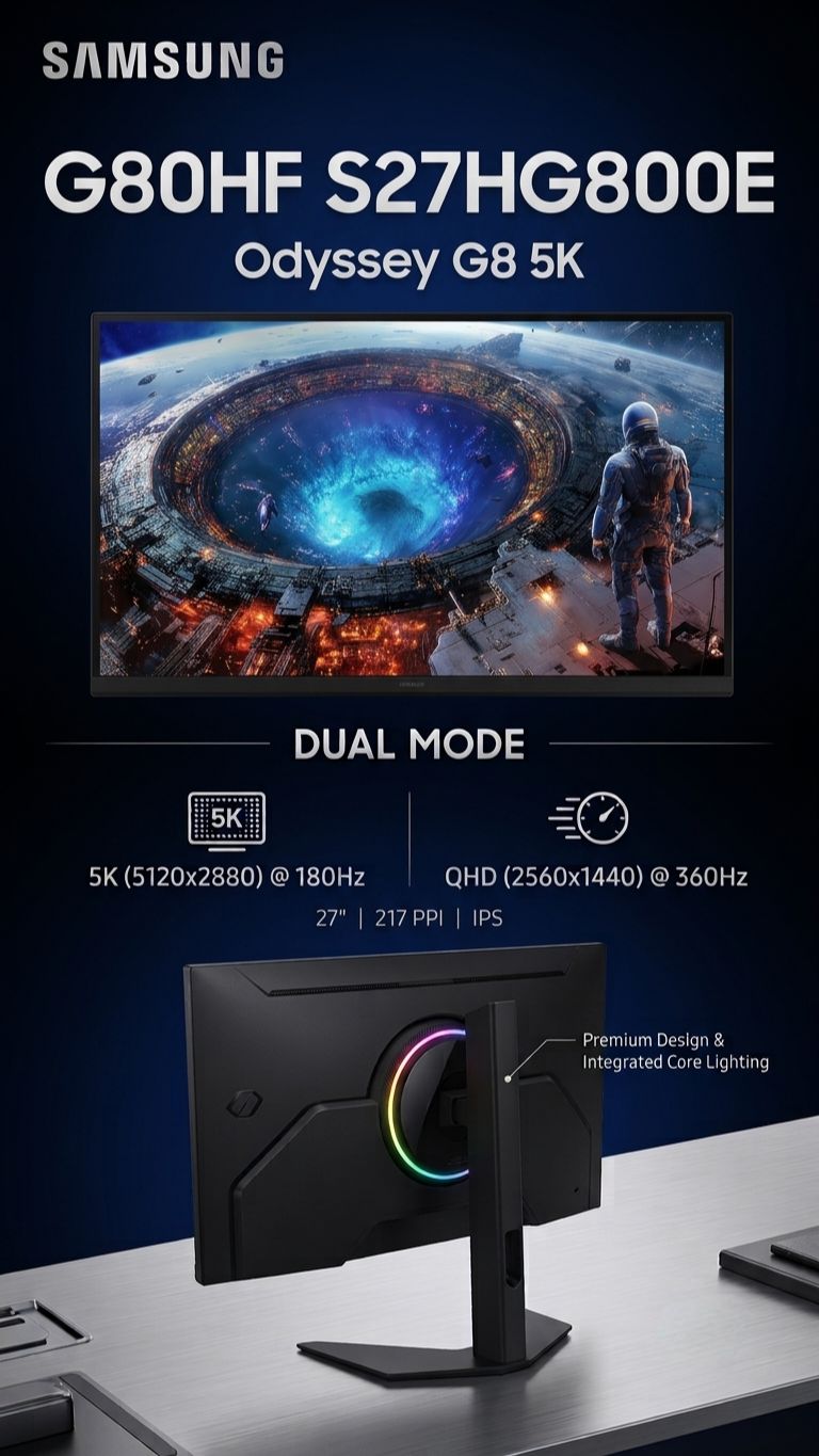 🚨Samsung Odyssey G8 (G80HF) — 5K и 360 Гц в одном мониторе!