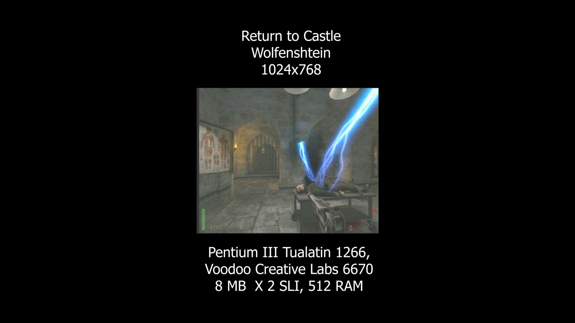 Return To Castle Wolfenshtein (2001) Voodoo2 SLI 1024x768 Retro Pc Gameplay