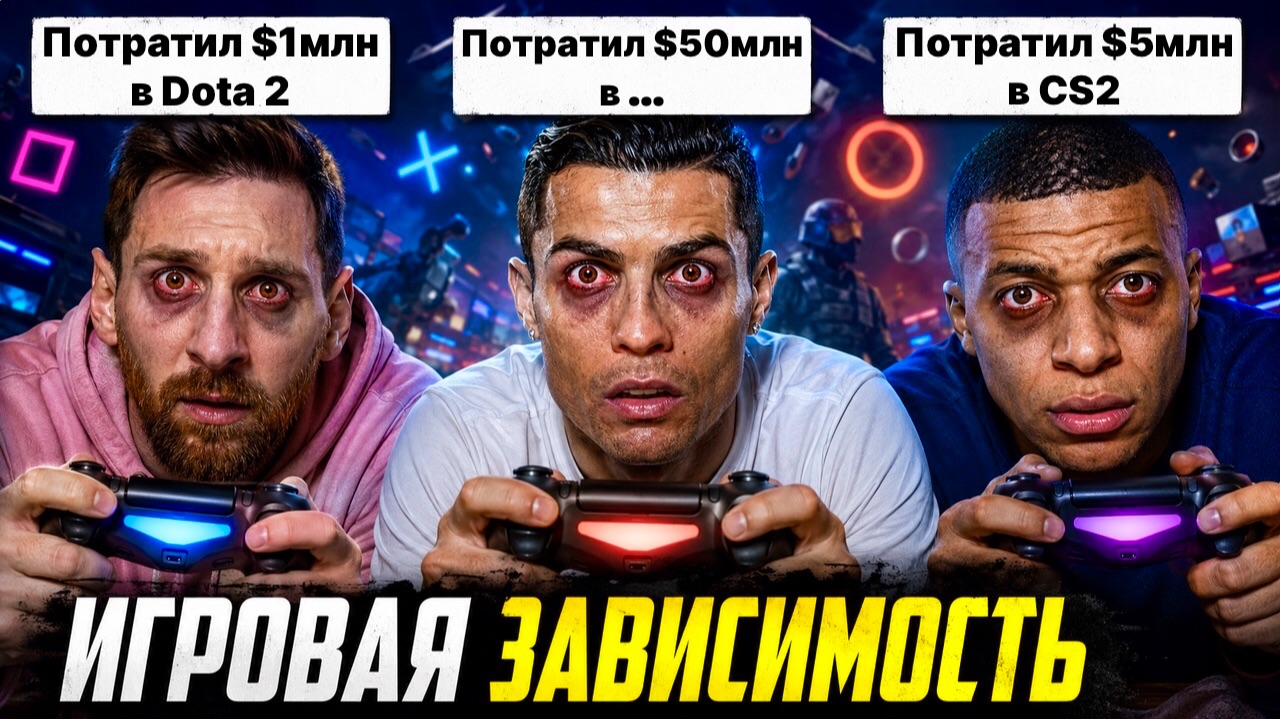 В каких играх ФУТБОЛИСТЫ тратят ВСЮ ЗАРПЛАТУ: Dota 2 CS2 FIFA Minecraft и др  Роналду Месси