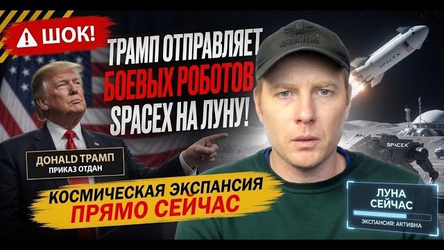 _🚨 ШОК! Трамп отправляет боевых роботов SpaceX на Луну! Космическая экспансия ПРЯМО СЕЙЧАС