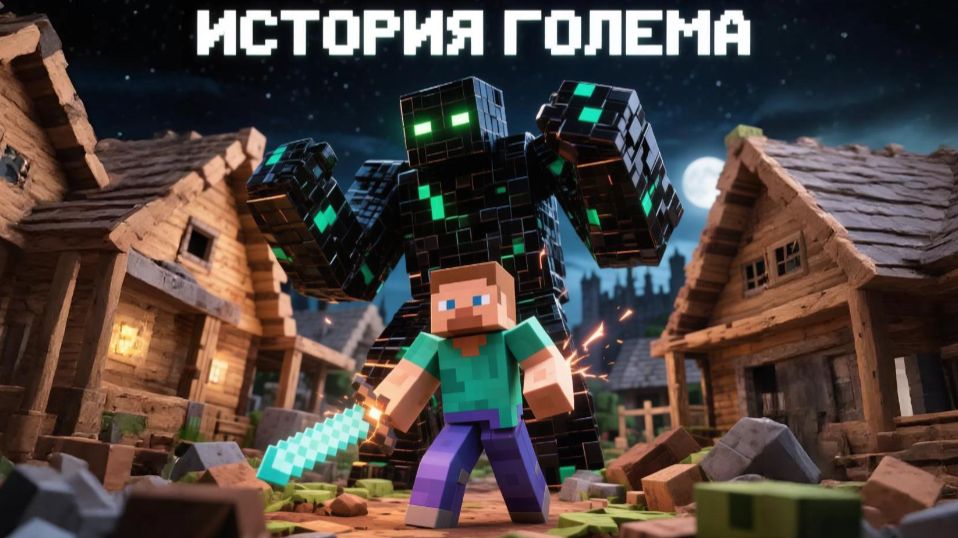 МАЙНКРАФТ большой мультик ЖИЗНЬ ЖЕЛЕЗНОГО ГОЛЕМА анимация - новое Видео Minecraft