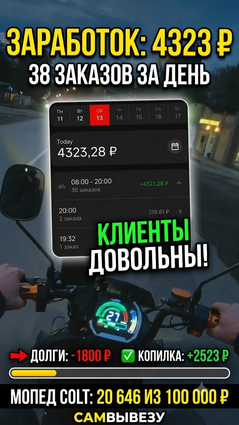 Уже 20 000 на мопед COLT! Смена 11 из 60