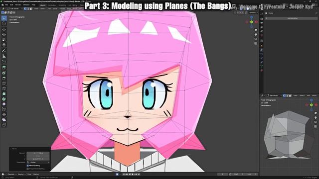 Low Poly Hair Modeling And Texturing