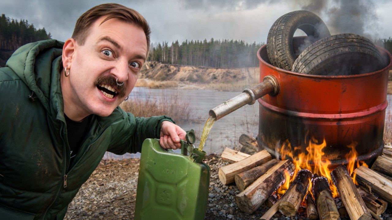ДОБЫВАЕМ ТОПЛИВО ИЗ ШИН !!! ЭКСПЕРИМЕНТ.