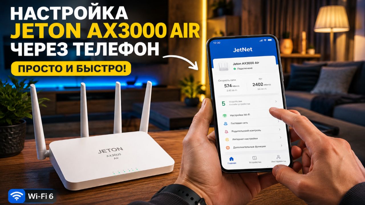 Как настроить роутер Jeton AX3000Air через телефон за 5 минут | Полная инструкция