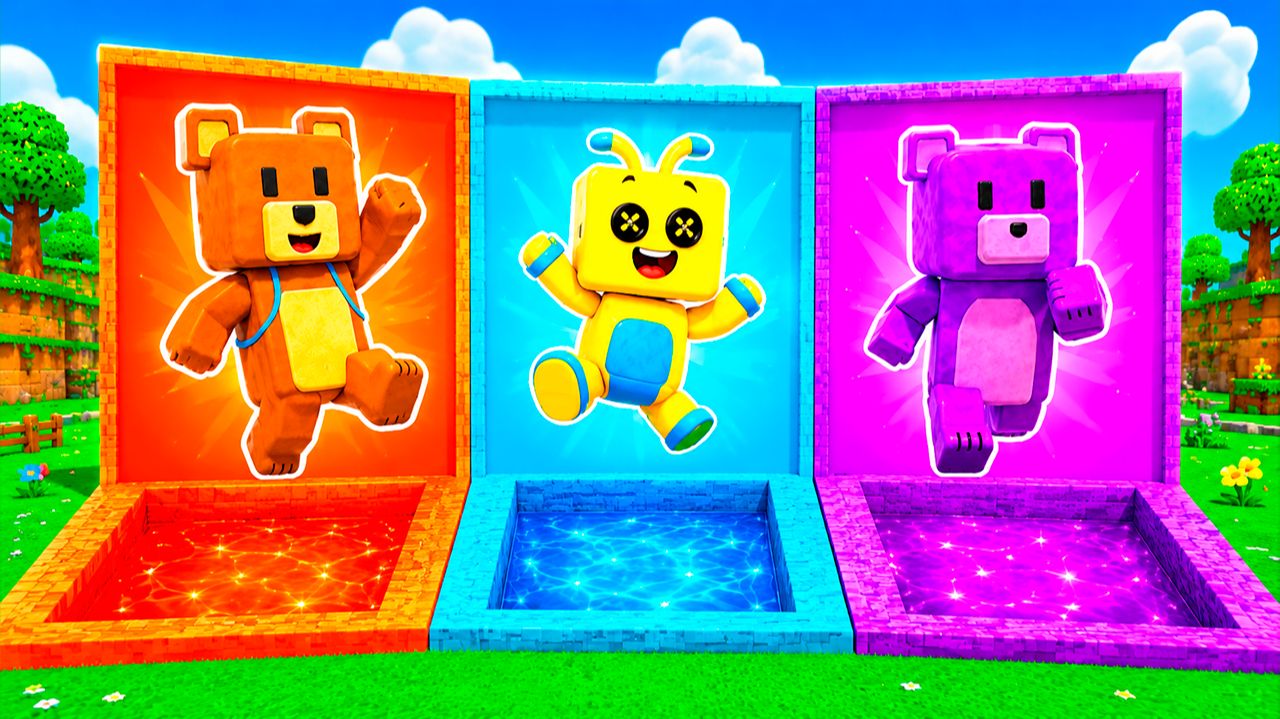 ВЫЖИВАНИЕ ВНУТРИ ПОРТАЛ ШИКА БААРЕН ФИОЛЕТОВЫЙ БРАТ в СУПЕР МИШКА! Super Bear Adventure