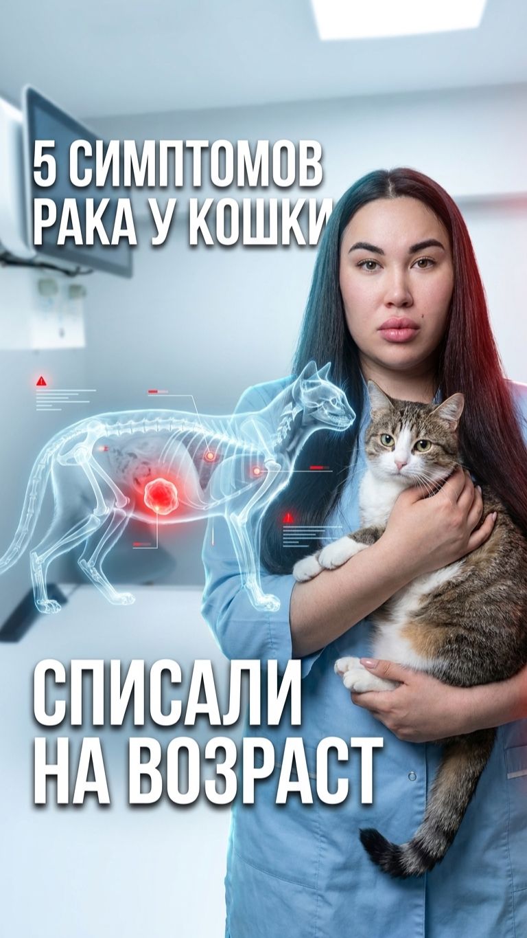 У кошки 5 симптомов рака, которые вы списали на возраст 👇