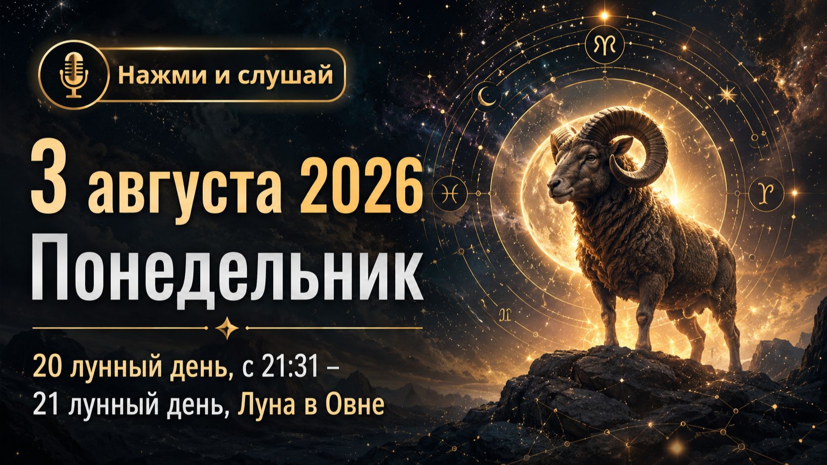 3 августа 2026 - гороскоп