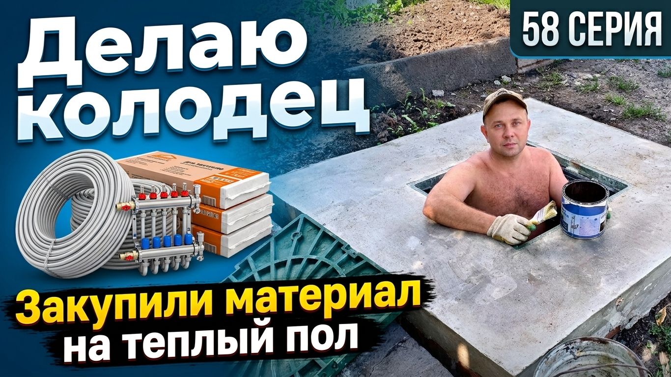 Делаю колодец / Закупили материал для теплых полов (58 серия)