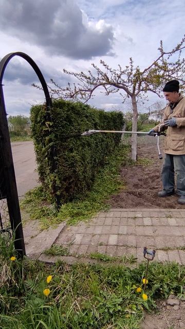 Насадка на бензокосу для подстрижки кустов и деревьев...