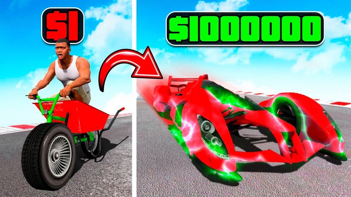 Челлендж от машины за 1$ до машины за 1.000.000$!