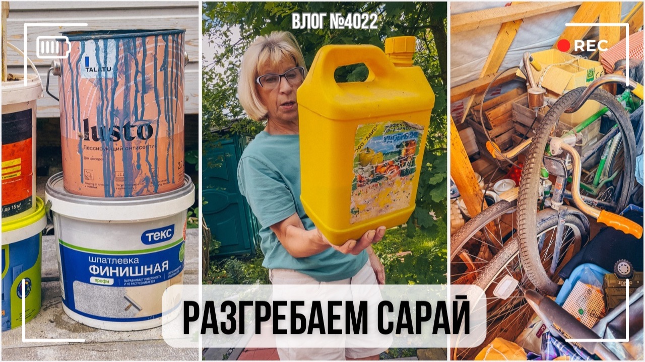 Разгребаем хлам в сарае. Выкинули целую гору! Раздаю вещи - ВЛОГ №4022 - 03.08.26