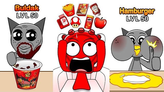 ИНКРЕДИБОКС СПРУНКИ: АСМР МУКБАНГ — ОСТРАЯ ЛАПША, КУРИЦА И ГАМБУРГЕР