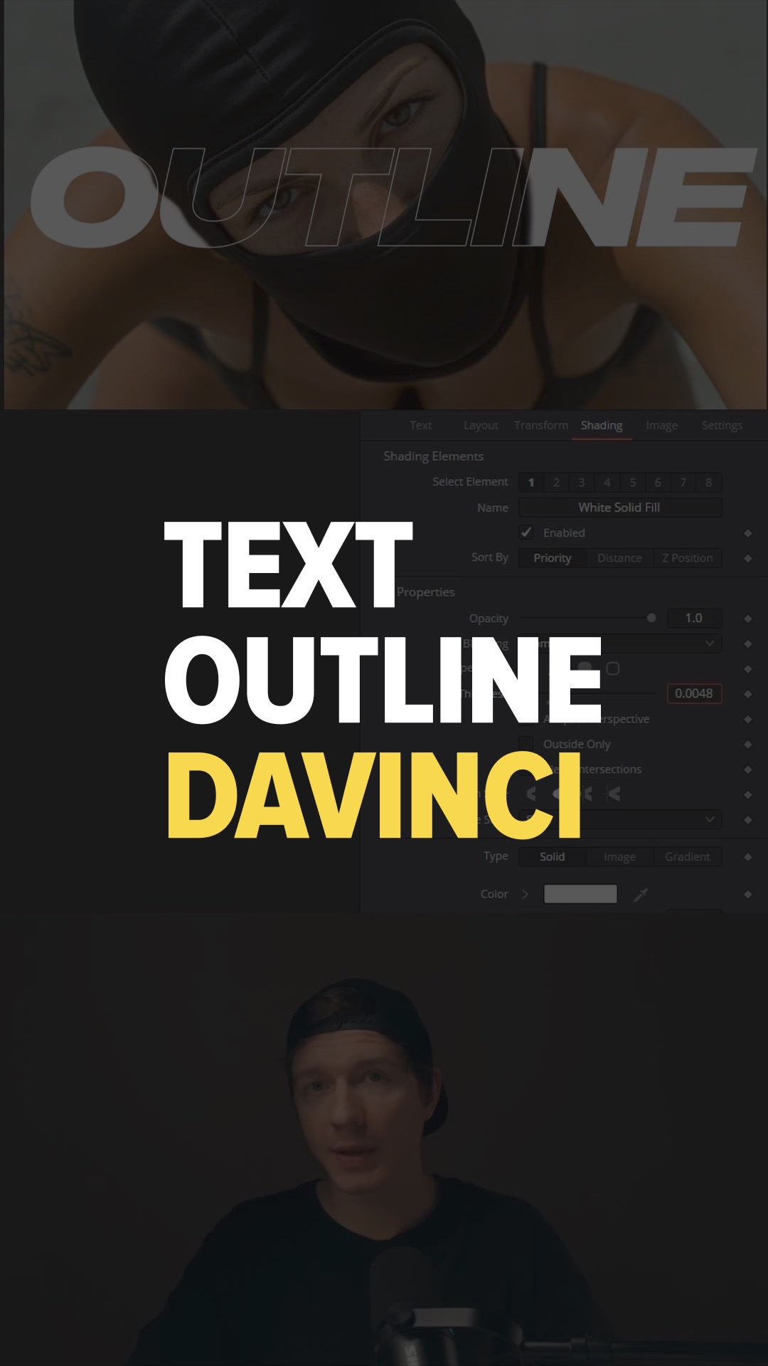 TEXT OUTLINE DAVINCI