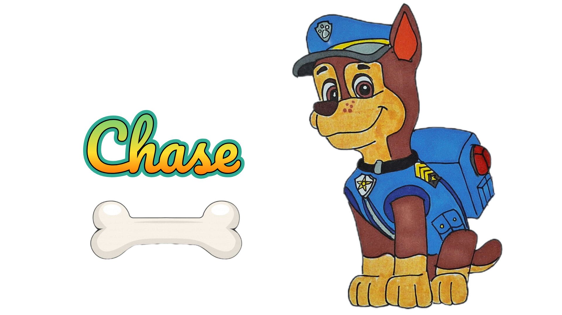 Как нарисовать Гонщика из Щенячьего Патруля 🐶 полиция | Урок рисования Chase Paw Patrol