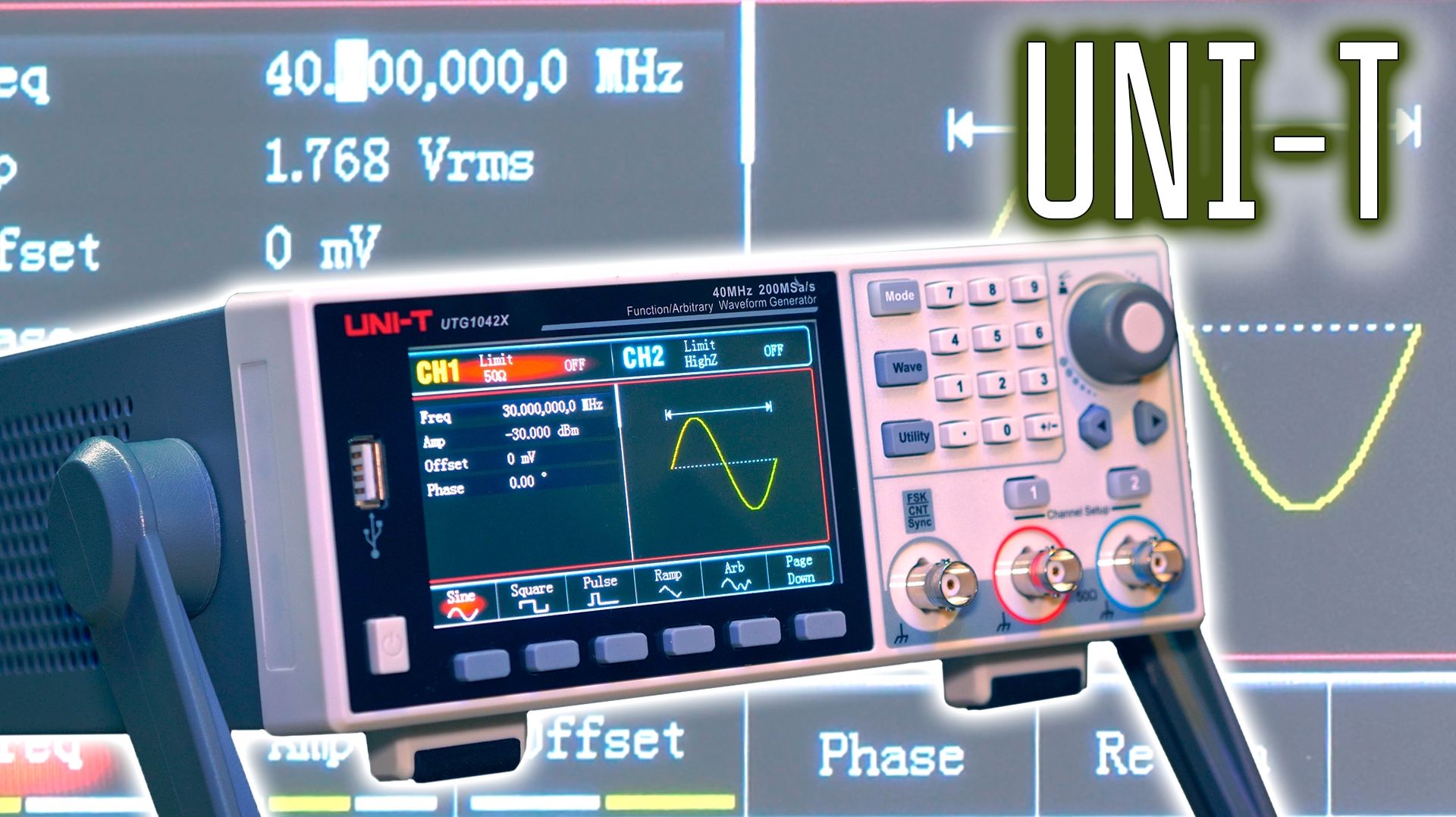 UNI-T UTG1042X двухканальный ВЧ генератор до 40 МГц