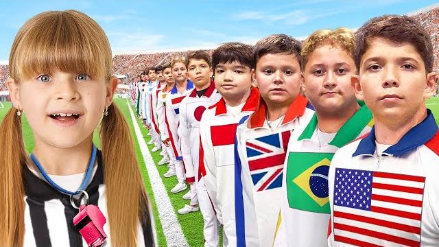 Диана и друзья играют в ФУТБОЛ Челлендж