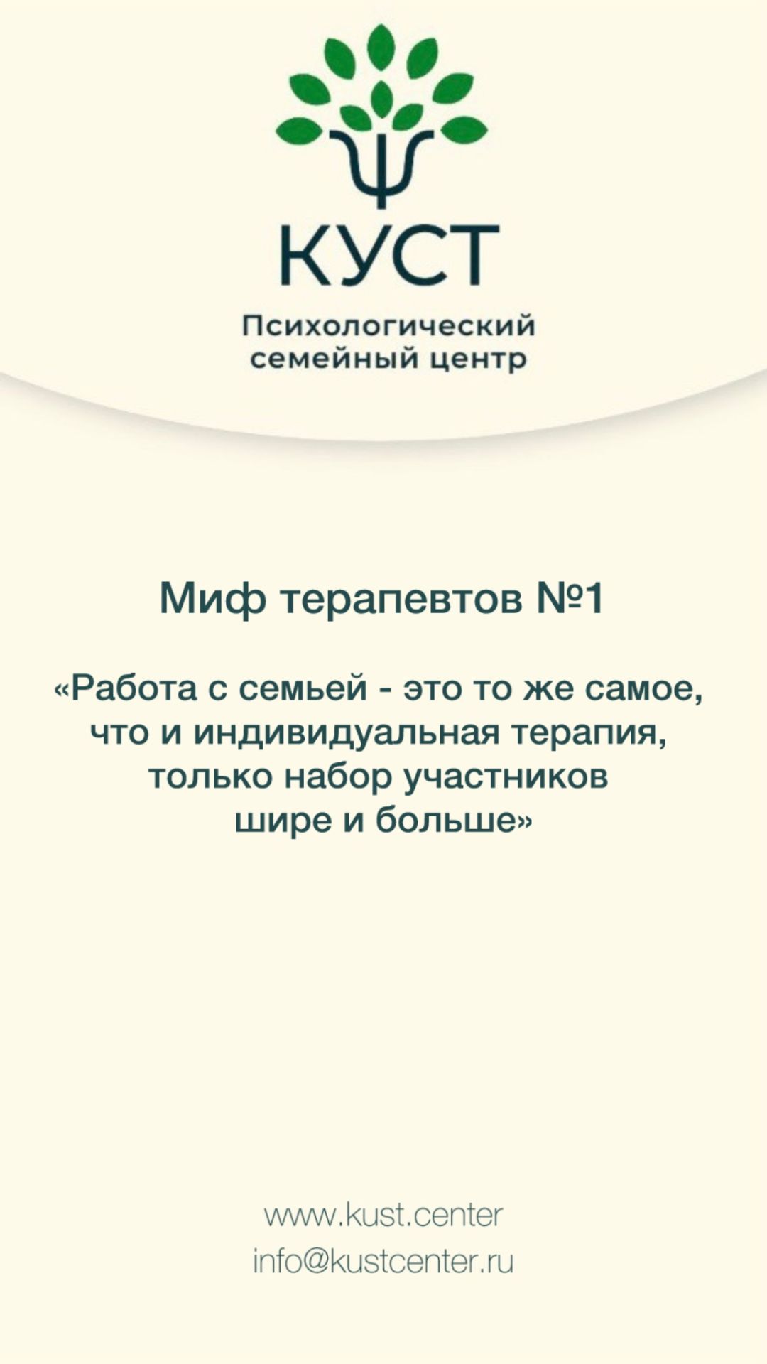 Миф терапевтов: «Работа с семьей - то же, что индивидуальная терапия, только набор участников шире».