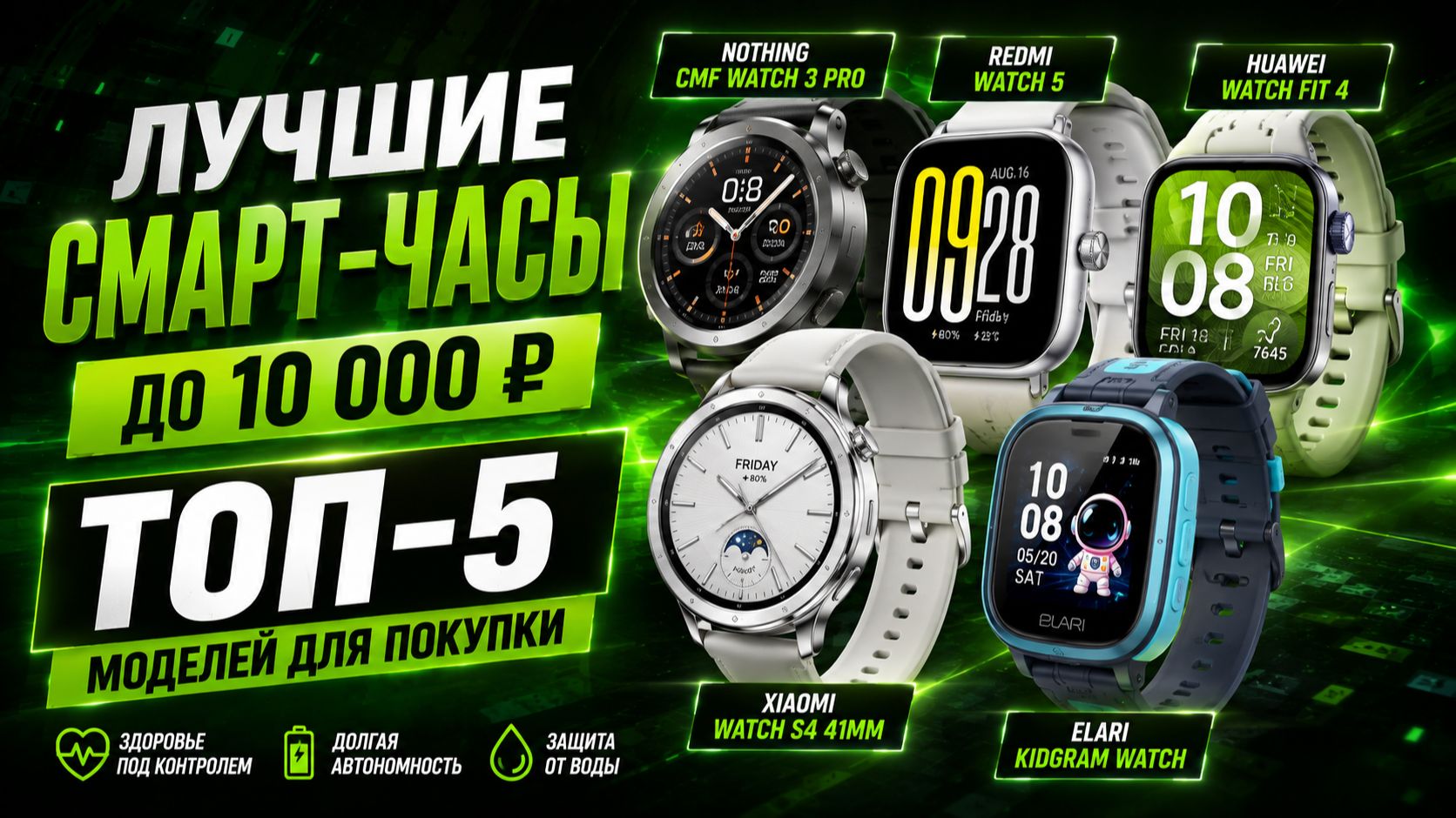 Лучшие смарт‑часы до 10000 рублей: топ‑5 моделей для покупки