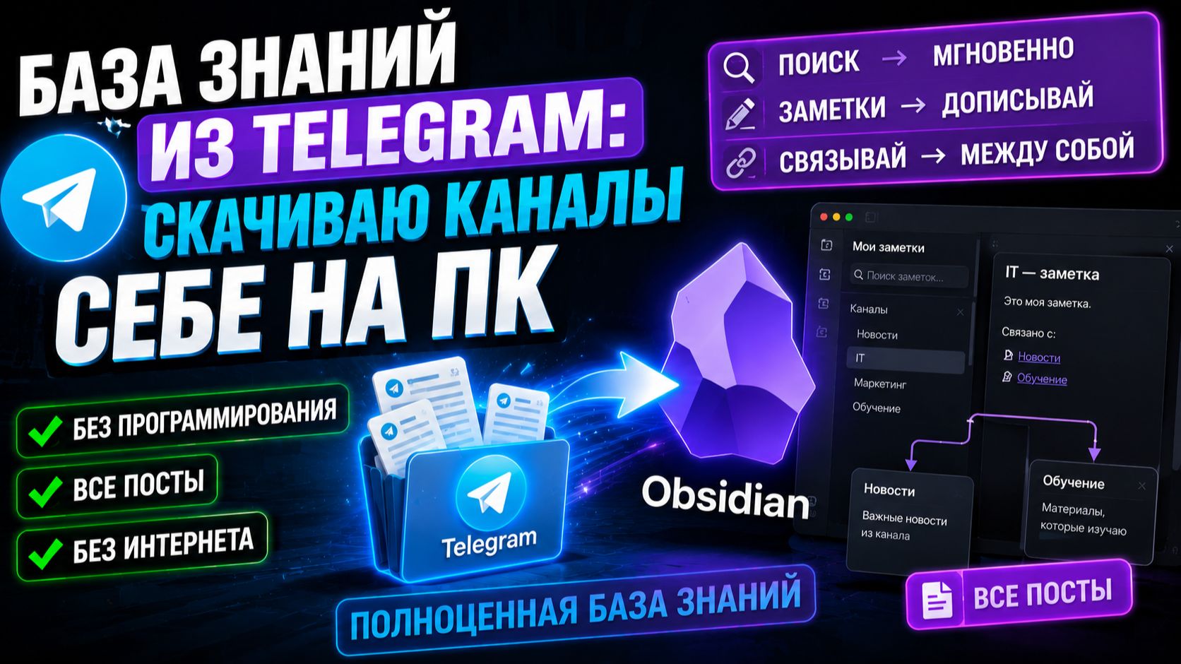 Скачиваю все каналы из Telegram на ПК