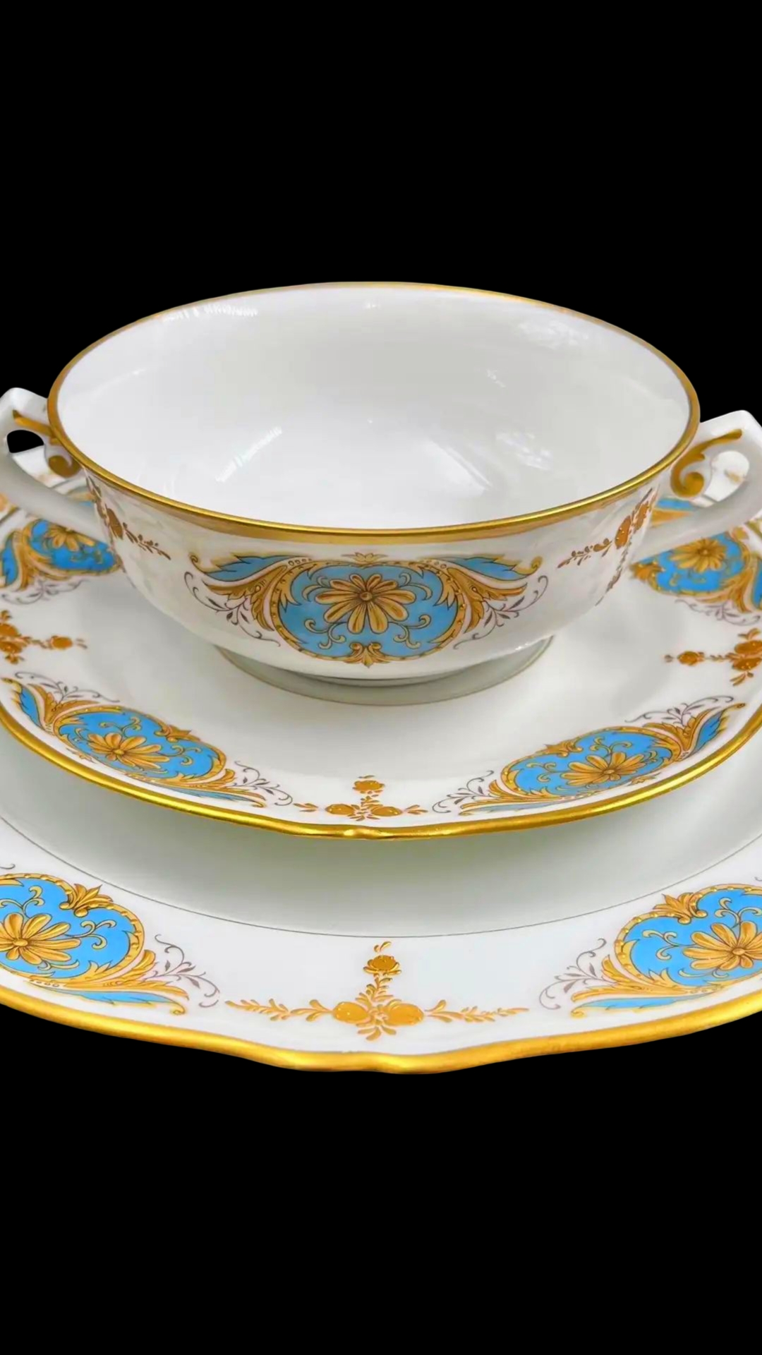 Фарфоровое чайное трио Limoges Unic 20 век / 2826.