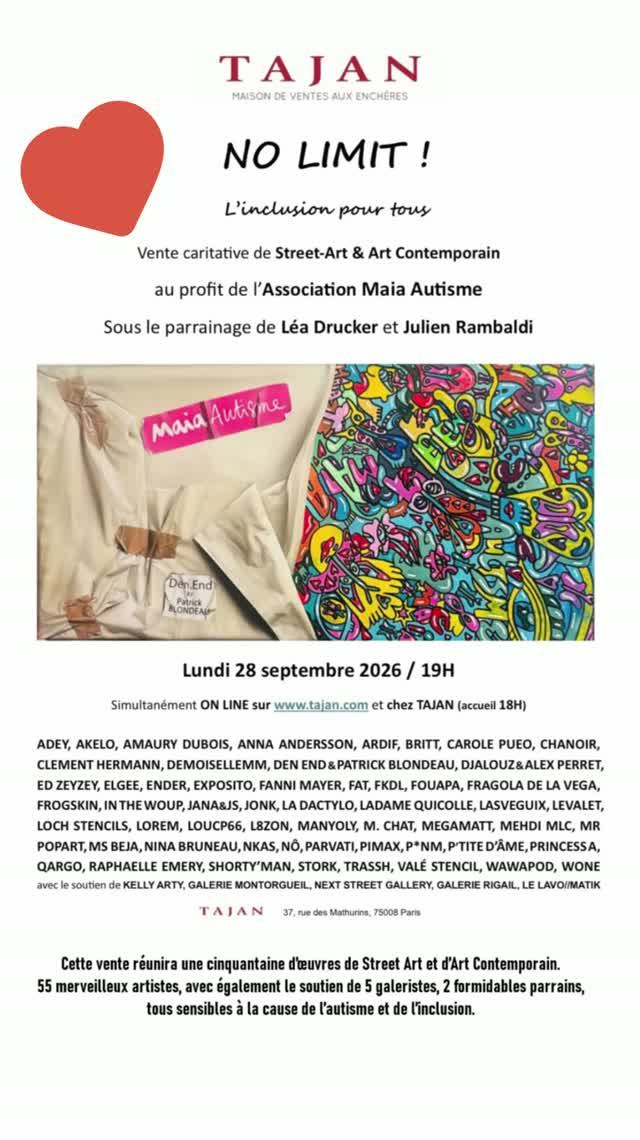 🎨 Street-Art : Vente Caritative Chez TAJAN Au Profit De L'association @Maia_autisme ‪@MyTAJAN‬