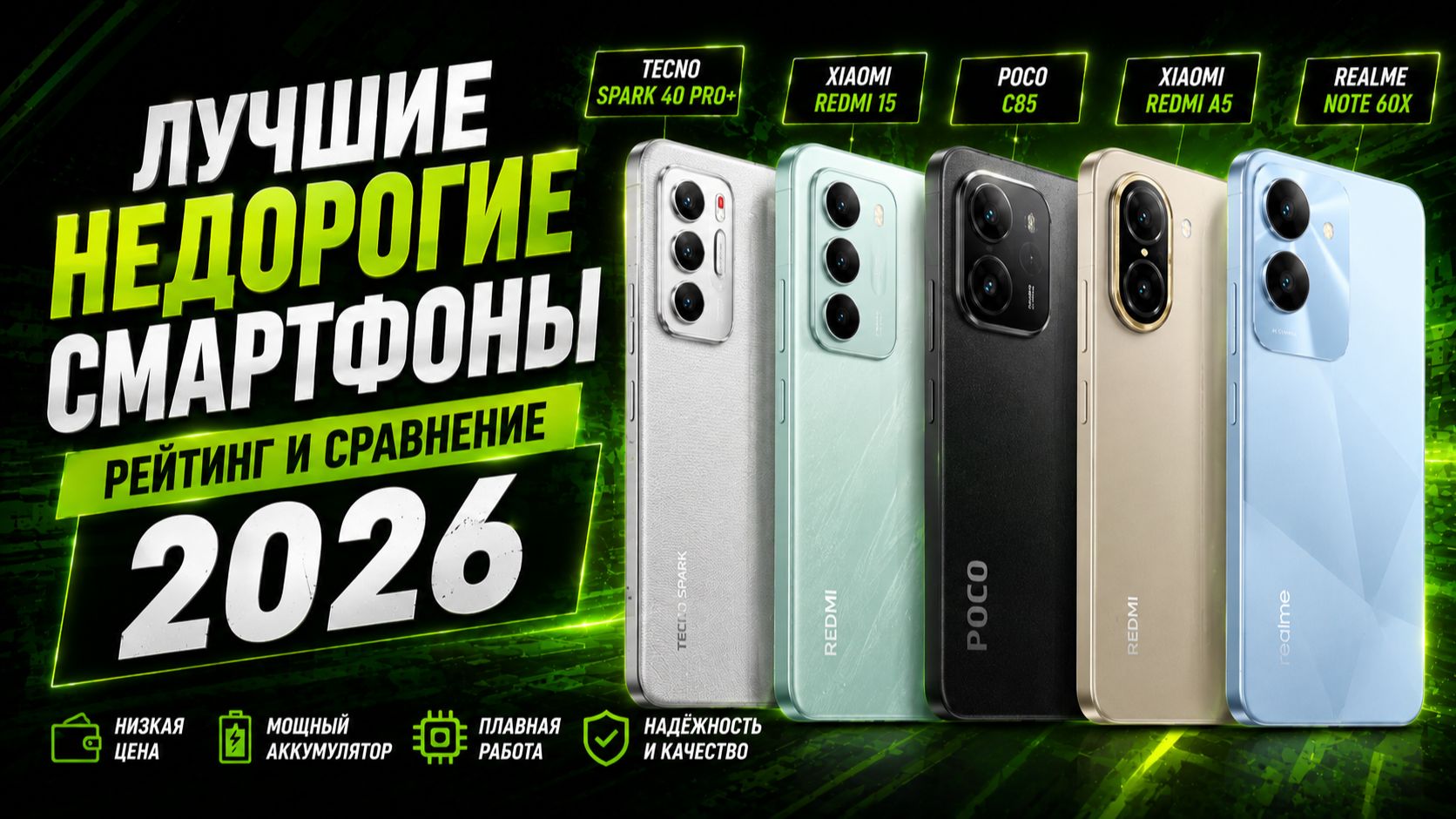 Лучшие недорогие смартфоны 2026: рейтинг и сравнение моделей