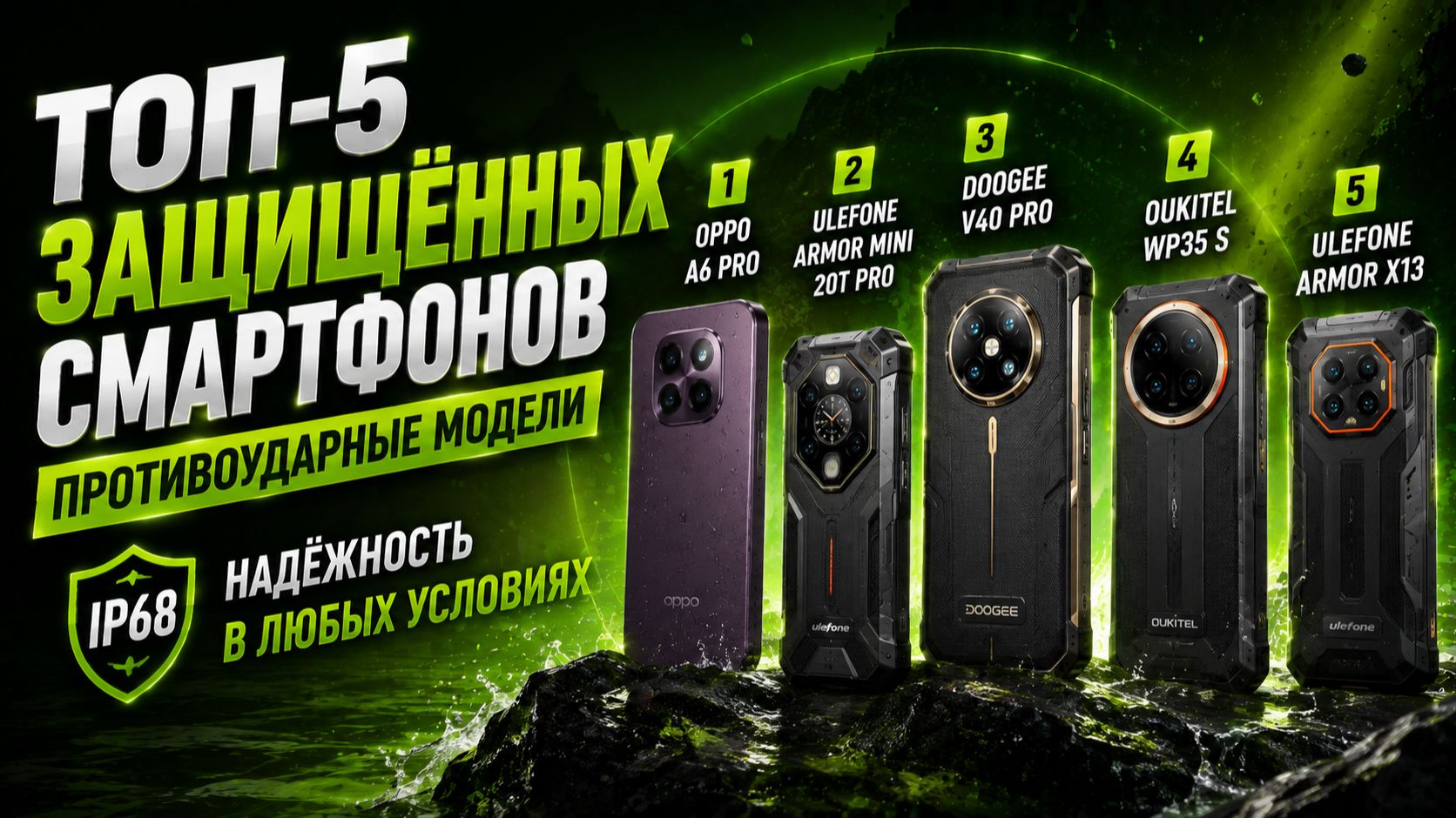 📱ТОП‑5 защищённых смартфонов: противоударные модели с IP68 — надёжность в любых условиях