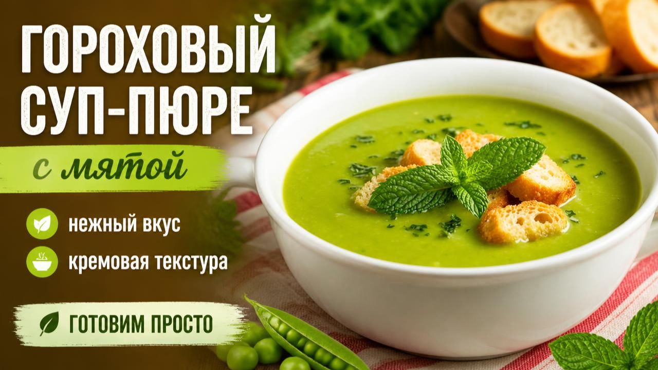 Гороховый суп‑пюре с мятой: нежный вкус и кремовая текстура — готовим просто