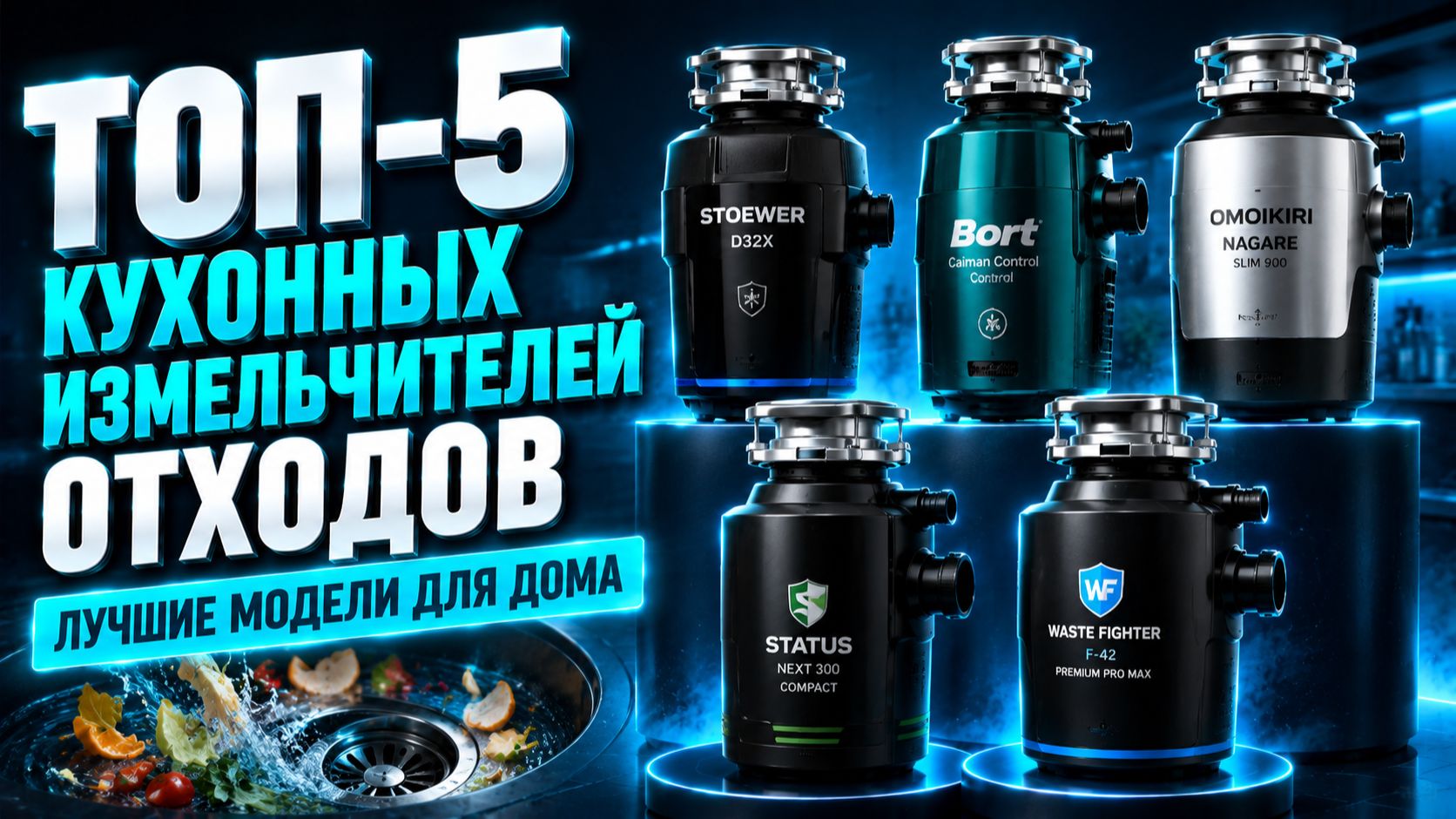 ТОП‑5 кухонных измельчителей отходов: лучшие модели для дома