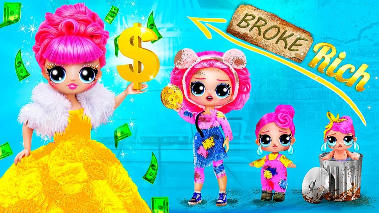 Кукла ЛОЛ из Бедной в Богатую! Идеи для ЛОЛ ОМГ