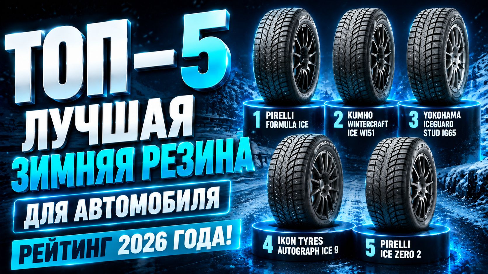 ТОП‑5 зимней резины: лучшие шины для авто