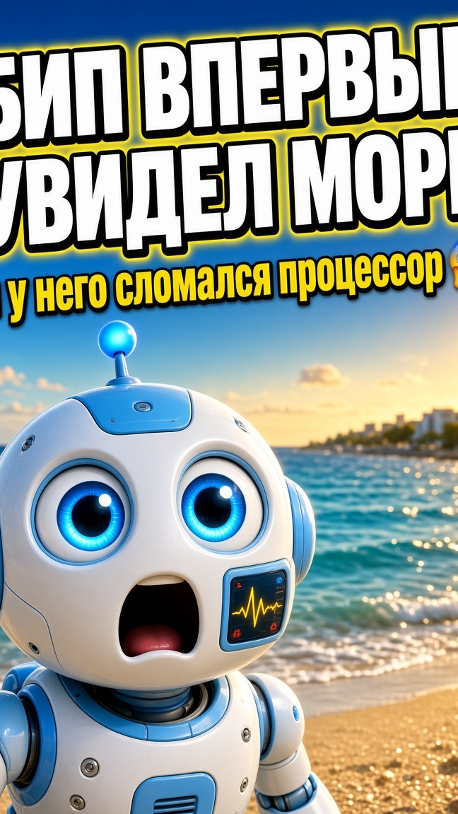 Бип впервые увидел море… и у него сломался процессор #Shorts