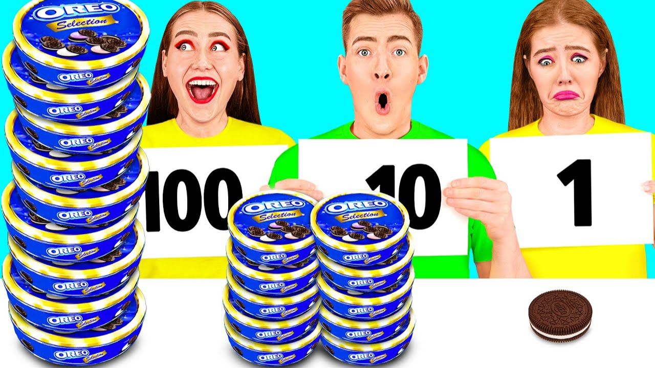 100 Слоев Еды Челлендж  Крутые Трюки с Едой с Fun Fun Challenge