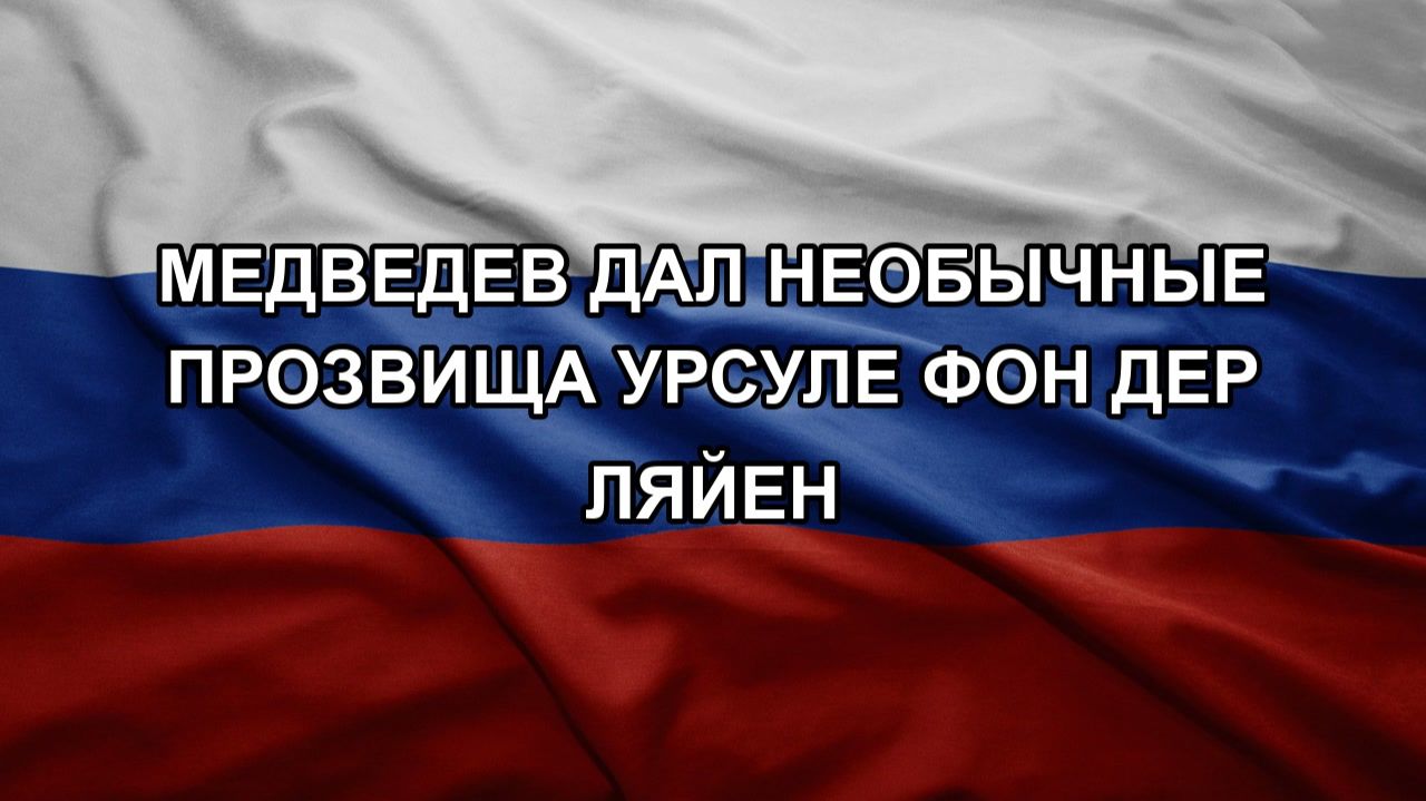 Медведев дал необычные прозвища Урсуле фон дер Ляйен