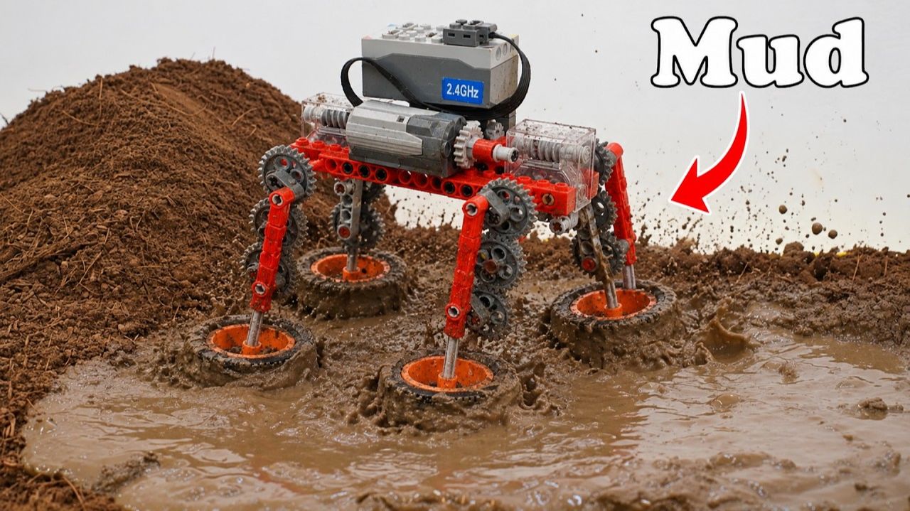 Сумасшедшие машинки LEGO Technic сражаются на скользкой грязевой яме