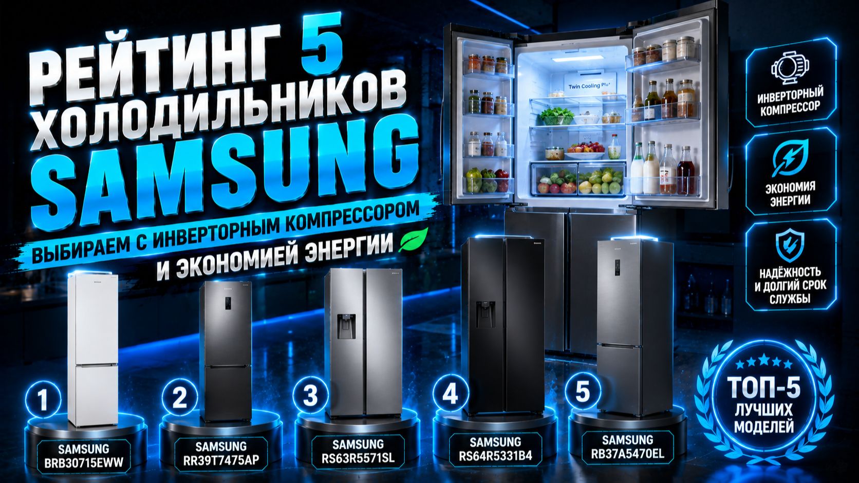 Рейтинг 5 холодильников Samsung: выбираем с инверторным компрессором и экономией энергии