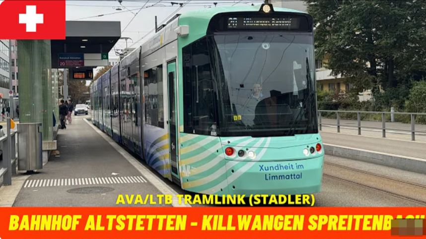 🚋 SmartTV 4К ➤ Трамвай Цюрих Альтштеттен→ Киллванген, Ааргау Траффик АГ, Швейцария, октябрь 2025г.!