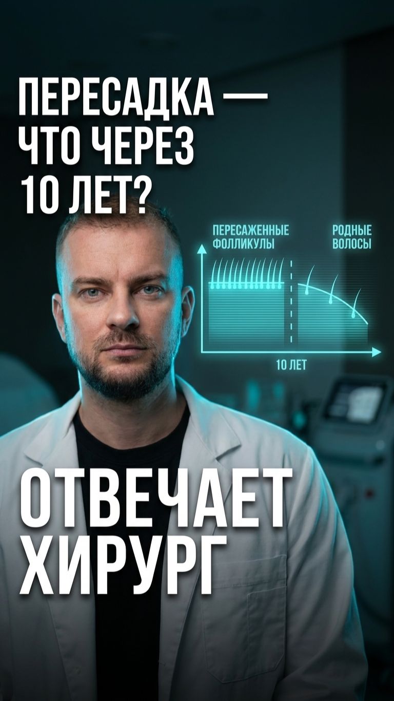 Пересадка волос — а через 10 лет что? 🧬