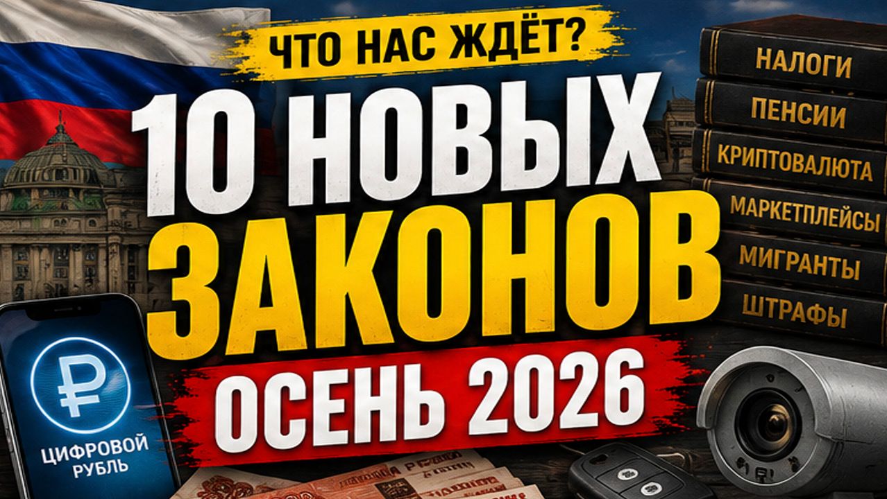 10 НОВЫХ ЗАКОНОВ ОСЕНИ 2026: что изменится для каждого россиянина