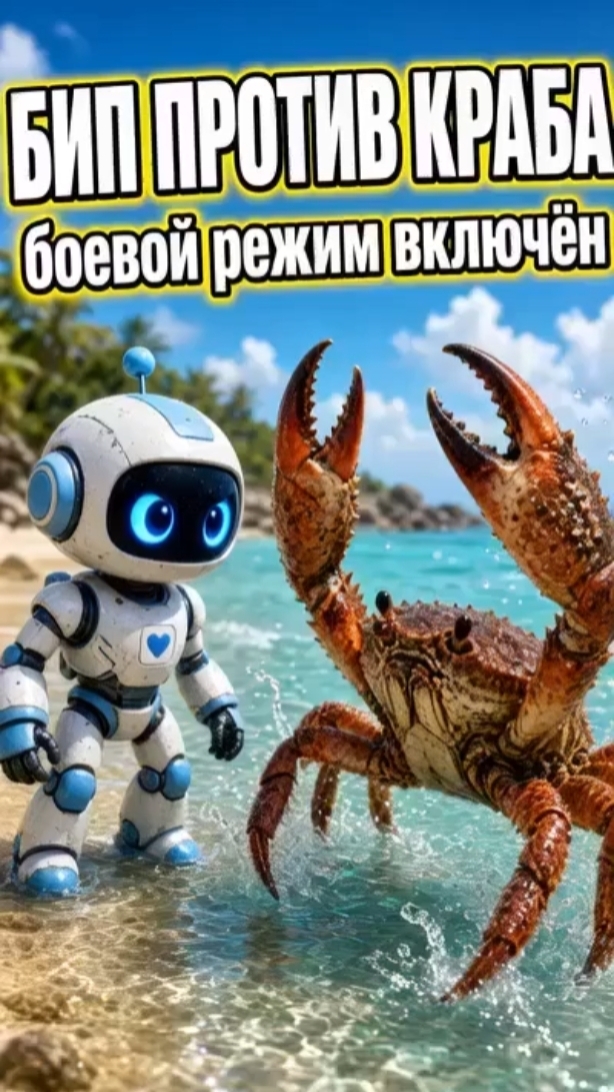 Бип против краба… боевой режим включён #Shorts
