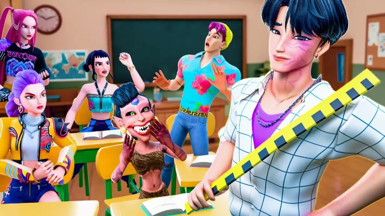 ДЖИНУ УЧИТЕЛЬ В ШКОЛЕ?! K-Pop Охотницы на Демонов: Huntrix анимация