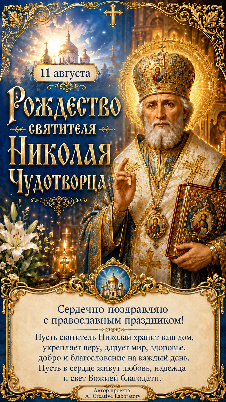 🙏 11 августа — Рождество святителя Николая Чудотворца | С праздником! #shorts