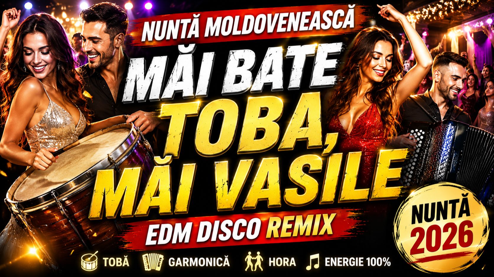 🔥 MĂI BATE TOBA, MĂI VASILE 💃 | Nuntă Moldovenească 2026 | EDM Disco Remix