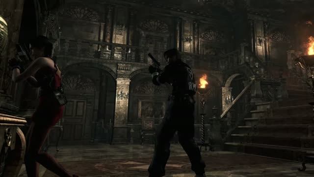 Resident Evil 0 HD Remaster Особняк Ада Вонг и Леон Подвал Загадка Статуями 8