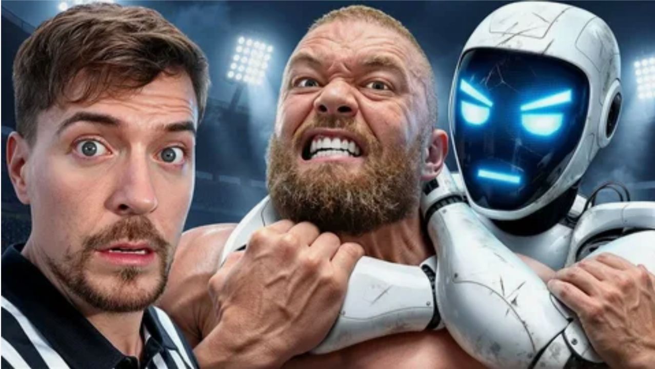 САМЫЙ СИЛЬНЫЙ ЧЕЛОВЕК В МИРЕ VS РОБОТ MRBEAST МИСТЕРБИСТ НА РУССКОМ мистер бист на русском