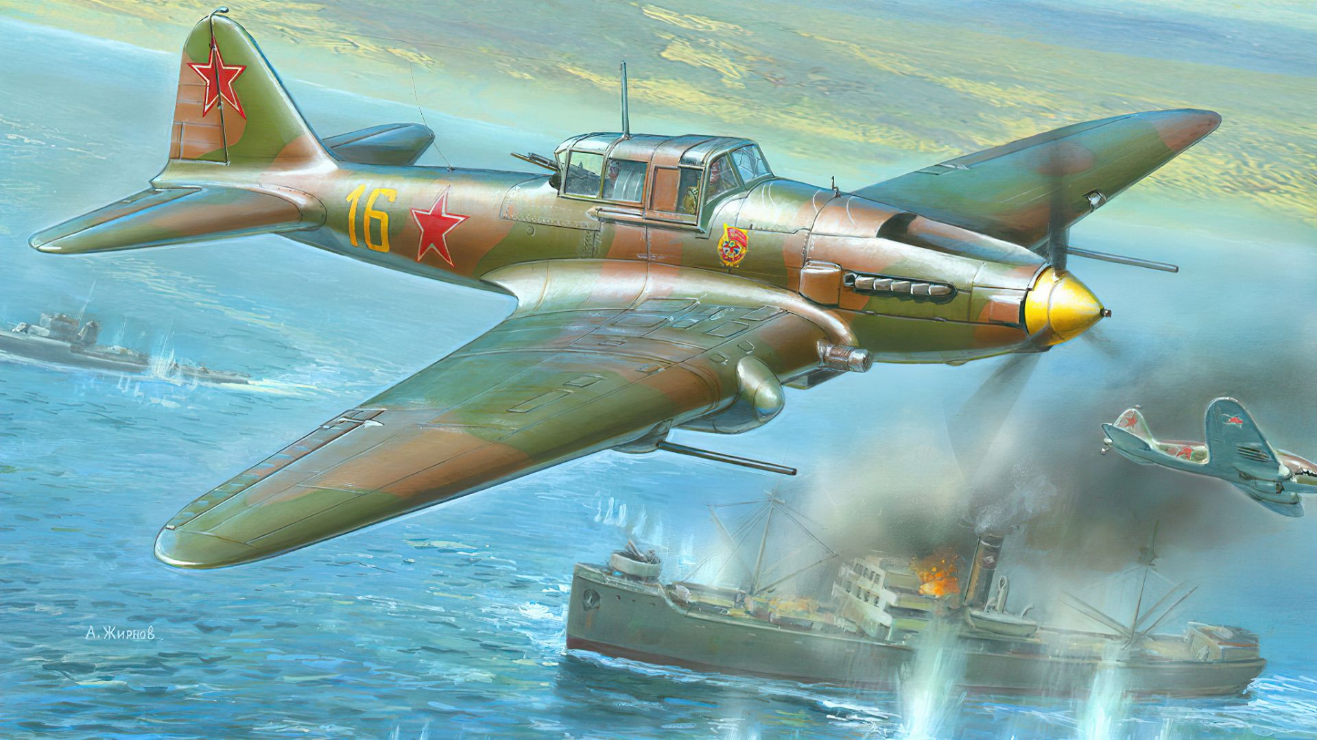 IL-2 Sturmovik Battle Of Stalingrad - морской полигон - Ил-2 мод. 1943 - бомбы ФАБ-250св - корабли